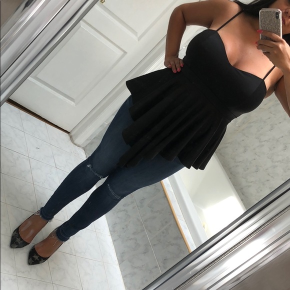 Black peplum top - Picture 5 of 6